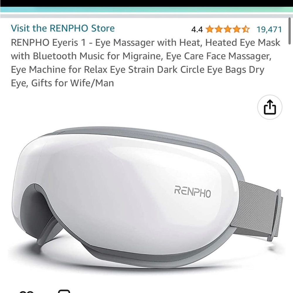RENPHO Eyeris 1 - Eye Massager with Heat, Heated Eye Mask relax face mask